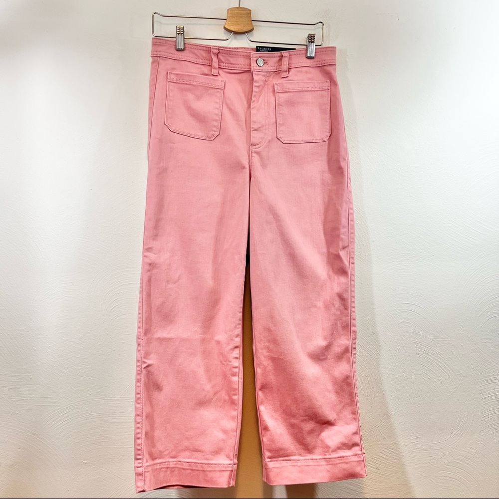 TALBOTS Flawless Pink High Waist Wise Crop Cotton Lyocell Blend Size 6